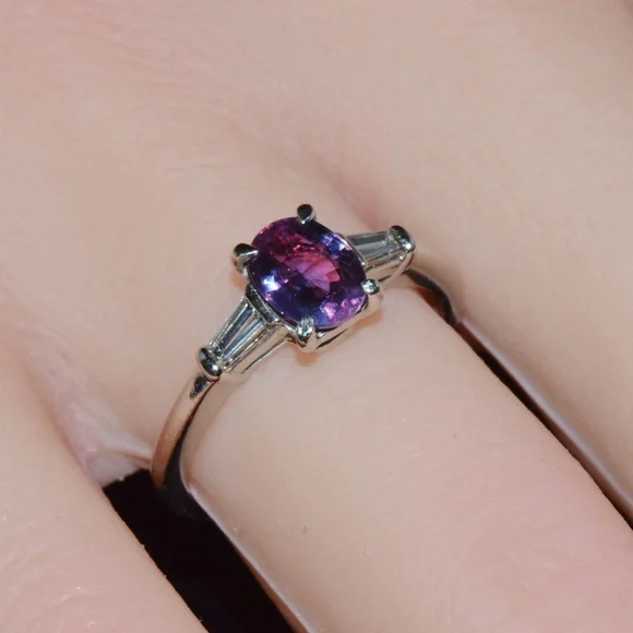 TIFFANY & CO. GIA CERTIFIED NATURAL 1.36CTS DIAMOND SAPPHIRE PLATINUM RING - Picture 6 of 15